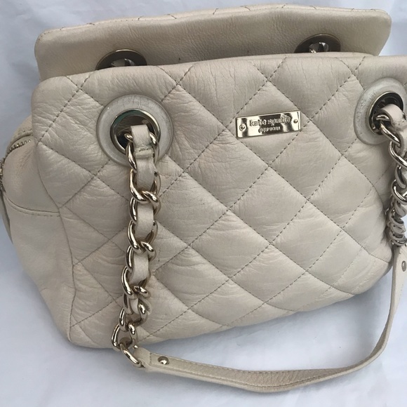 kate spade white quilted bag